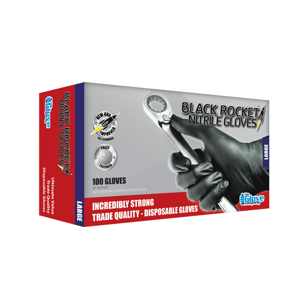 Nitrile Gloves Black Powder Free, Box of 100