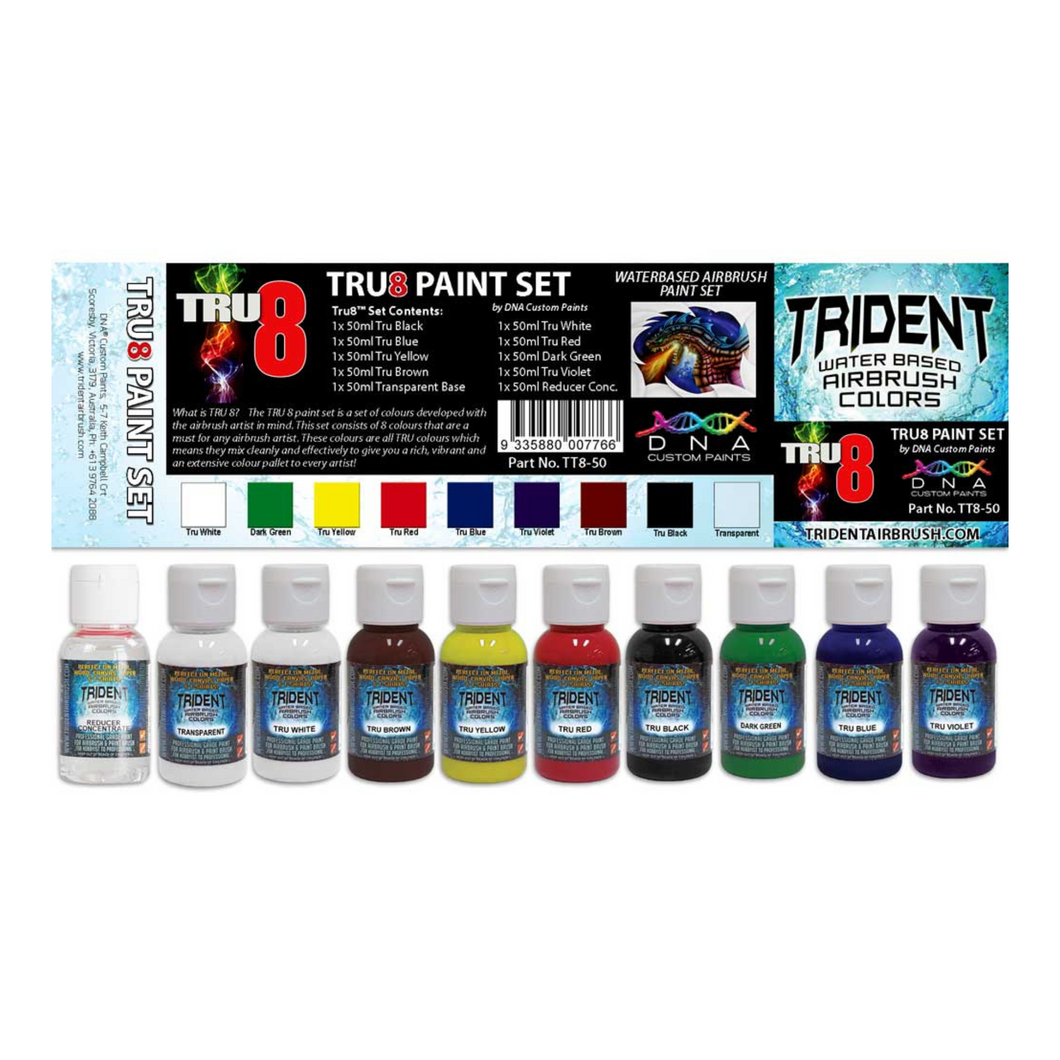 Trident Airbrush Paint Kit - Tru8 50ml Set 10 Bottles