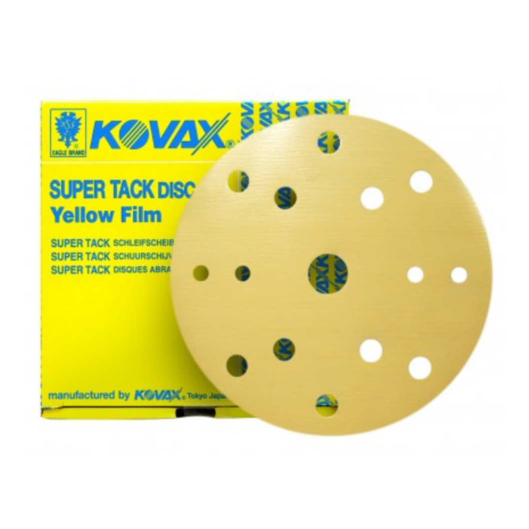 Kovax Yellow Film Super Tack Disc 15 Hole 150mm (Box of 50)