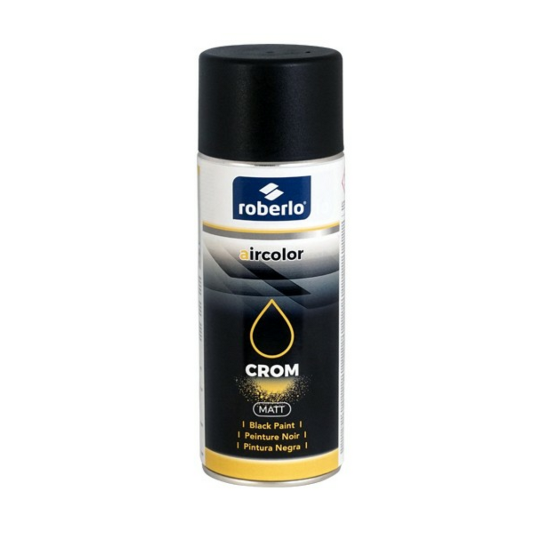 Roberlo Crom Matt Black Aerosol 400g