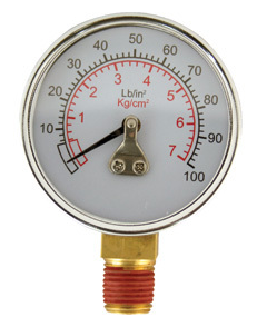 Pressure Gauge 100psi Bottom