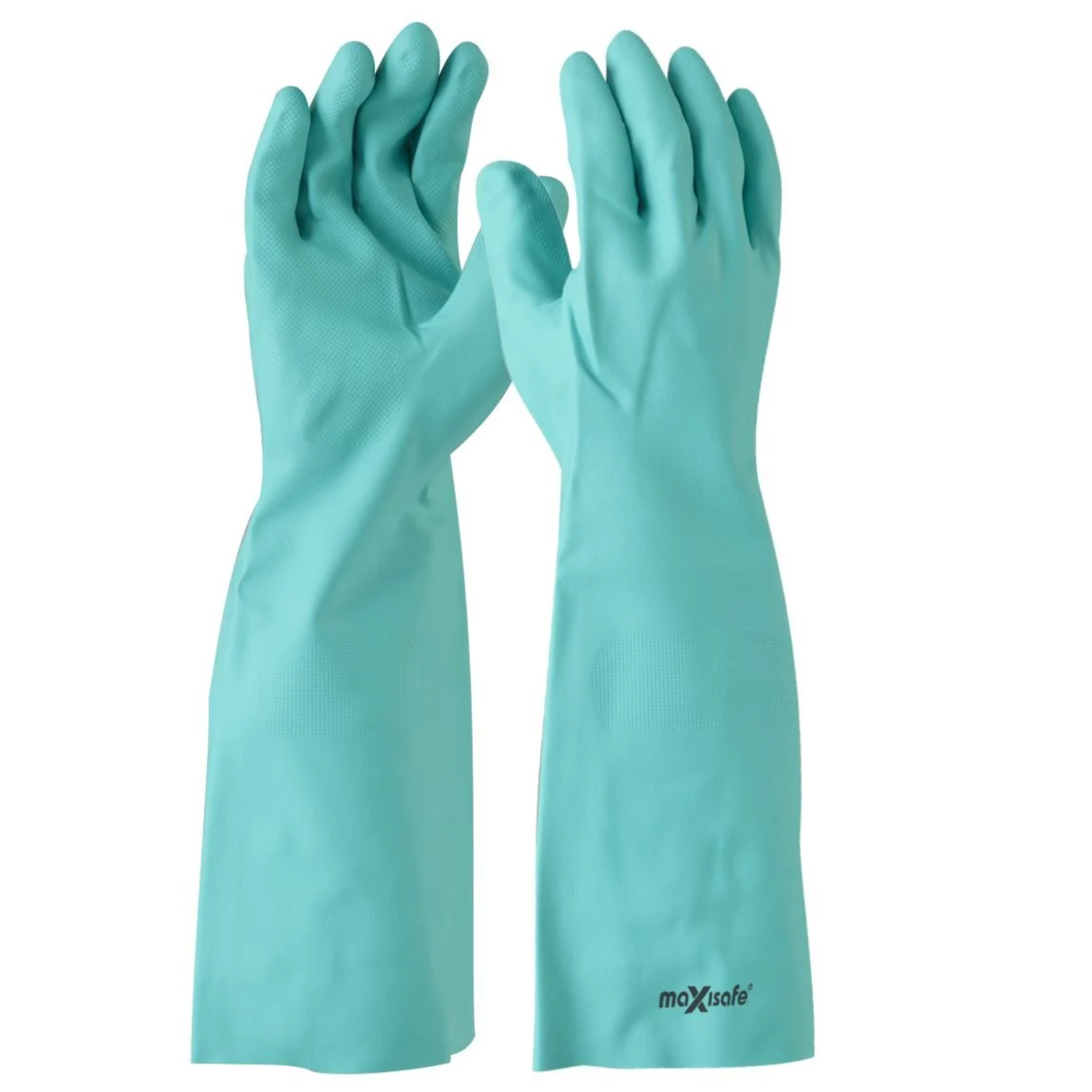 Maxisafe Green Nitrile Chemical Gauntlet - 45cm